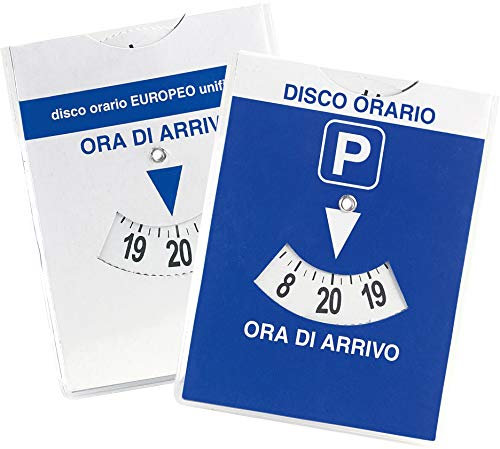 Disco orario europeo maxi auto in parcheggio blu 12x15 con quarto d'ora bicolore