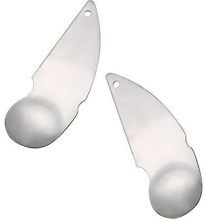 NAMOARLY 2piezas Pelador Cuchara Kiwi Acero Inoxidable Pelador Frutas Herramienta Cocina Versátil Para Kiwi Aguacate Pomelo