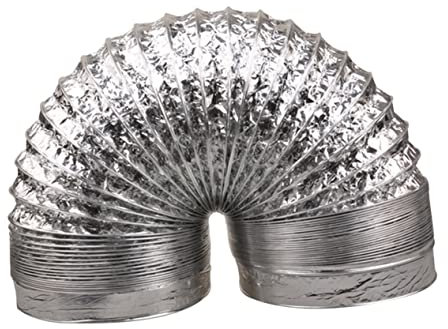 Angoily Sturdy Aluminum Foil Duct Hose 100mm Diameter 1.5m Length High-Temperature Resistant Ventilation Pipe for HVAC Systems and Dryer Vents