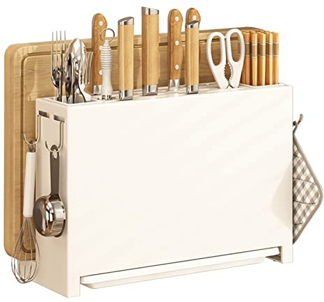 Hztyyier Portuito de Cuchillo de Cocina Organizador de Estante de Almacenamiento de Cuchillo para Cortar Paletas de Tabla de Cortar Mesa o Montaje de Pared