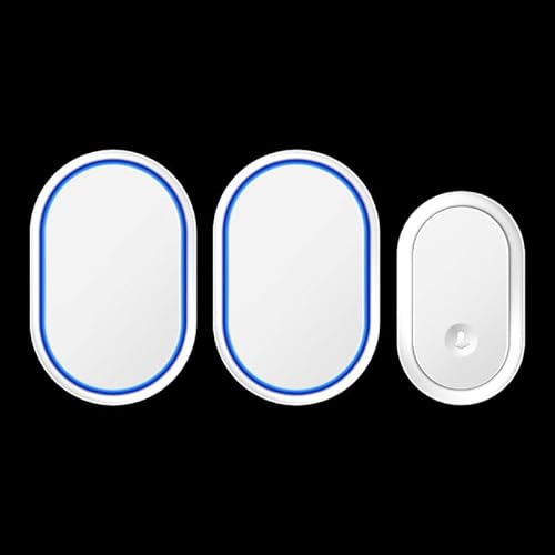 Sonnette sans Fil 2 Prises, 1 Bouton-Poussoir, électrique, sans Fil, étanche IP68, Fonctionne sur Batterie, portée de 1 000 Pieds, 60 mélodies, 5 volumes, Installation Facile pour