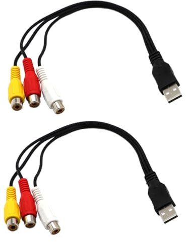 FELTECHELECTR Câble Adaptateur USB vers 3 connecteurs Femelles pour Box Tv et Caméra Câble Audio Vidéo Flexible PVC Connecteur pour Réparation et Accessoires Multimédia