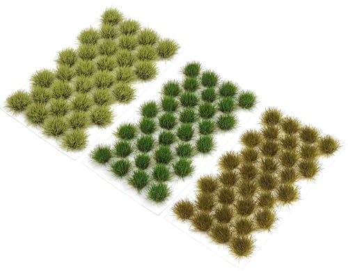 YANJINGHE 96 Pièces Plantes Modélisme Herbe, Statique Tufts, Statique Touffes d'herbe, Modélisme Décoration Miniature pour Bricolage Chemin de Fer Paysage Gazon Artificiel Gazon Miniature