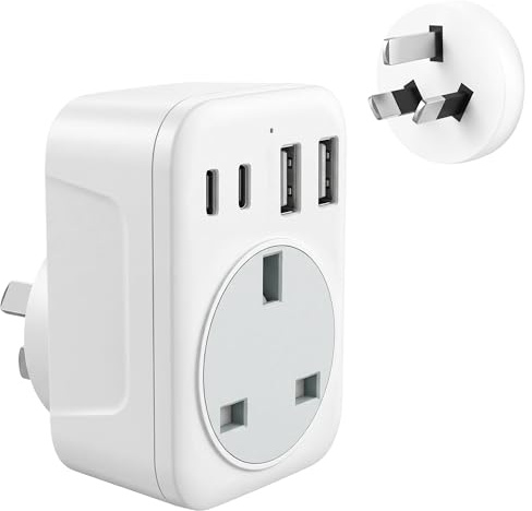 UK to Australia China Travel Adaptor with 4 USB (2 USB C),uK to Australia Plug Adapter, China Travel Adaptor – Type I to AUS NZ Converter, New Zealand,Fiji, Argentina and More
