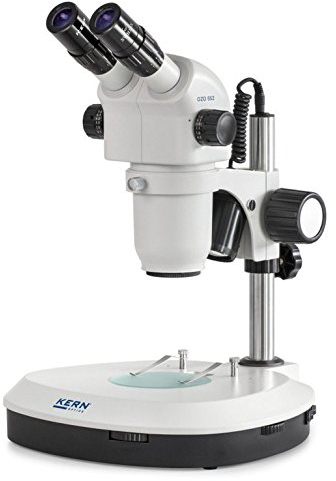 KERN Optics Stereo-Zoom Mikroskop für Flexible und Professionelle Anwender, Binokular Tubus, 0.8x - 7x Objektiv, Säule, 3W-LED Auflicht, Durchlicht