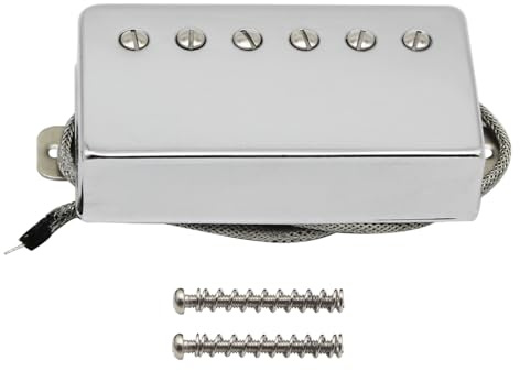 FLEOR Alnico5 Gitarren-Humbucker-Tonabnehmer Chrom-Hals-Pickups, kompatibel mit Gitarrenparts im LP-Stil
