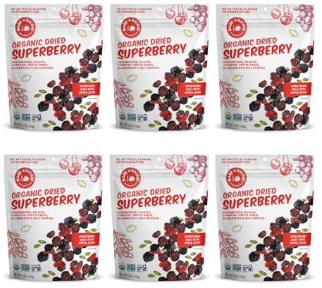Made in Nature Superberry Fruit Fusion, Organic Dried Fruit and Seeds Trail Mix, Vegan Snack, 5 Ounce Bags, 6 Count