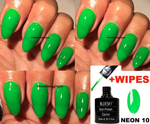 Bluesky Neon Green Apple Summer NEON 10 Nail Gel Polish UV LED Soak Off 10ml