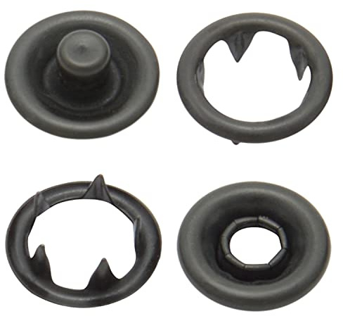 Druckknöpfe Jersey, Jersey-Snaps, Metallknöpfe, Messing rostfrei, nickelfrei - ab 50 Stück, 8 mm, schwarz