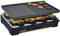 Cloer 6446 Parrilla raclette con placa de aluminio fundido a presión - utilizable por ambos lados, 1200 vatios, 8 sartenes raclette con revestimiento antiadherente, negro