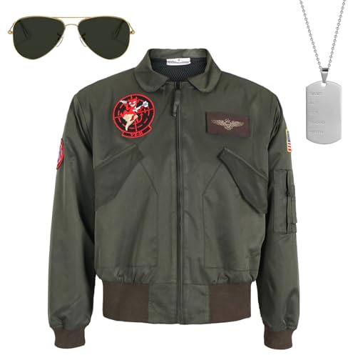 CoolChange Bomber de Maverick | Veste Militaire de Pete Mitchell pour Fans de Top Gun | Taille: XL