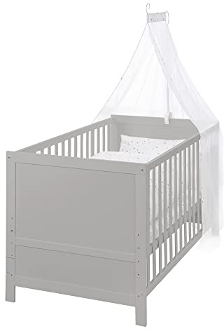 roba-kids 0193TP-3V235 - Cuna Combi, 70 X 140 Cm, Bicolor, Ajustable en 3 Direcciones, Barras Deslizantes Convertibles en Cama Juvenil, unisex