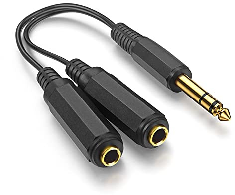 WILLIZTER 6.35mm 1/4 Inch Jack Cable Quarter Y headphone Splitter | TRS Stereo Male to Dual Female,Jack Quarter Y Splitter, Quarter Inch Cord