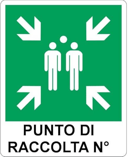 NEW CARTELLO SEGNALETICO - Punto di raccolta n° - Adesivo Extra Resistente, Pannello in Forex, Pannello In Alluminio (PANNELLO IN ALLUMINIO 30X42 cm)