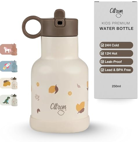 Citron - Bouteille d'eau isotherme en acier inoxydable pour enfants 250 ml - Citron