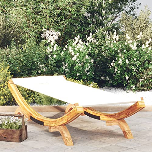 INLIFE Hängematte 100x188,5x44 cm Bugholz Massiv Creme