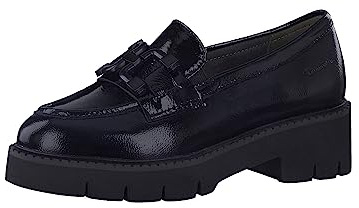 Tamaris Comfort 8-84704-41-Plantilla Intercambiable de Piel con Ajuste cómodo, Mocasín Mujer, Patente Negra, 37 EU Ancho