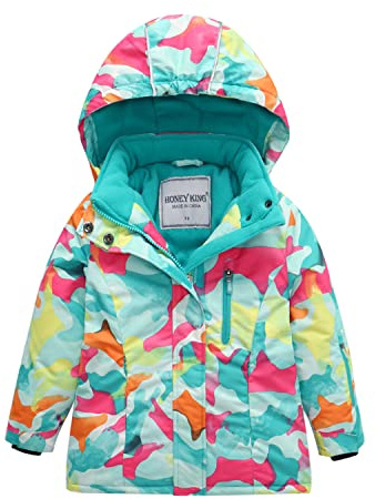 DAWILS Giacca da Sci per Ragazze Impermeabile Giubbotto da Neve in Pile Bambine Soft Shell Caldo Capispalla da Snowboard Antivento Sportive Cappotto da Montagna Parka Invernale Bambina Rosso 6 Anni