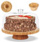 Myiosus Cake Stand with Lid, Wooden Cake Stand with Dome Lid, Multi Purpose Cake Stands with Cover for Birthday Wedding Party Picnic (Clear, 28cm)