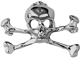 CENWA Totenkopf Brosche, Silber, Gothic, 3,8 cm x 2,8 cm, Brosche, Halloween, Party, Geschenk