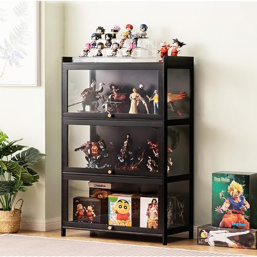 JSLJDM Vitrinenschrank Sammlervitrine Stehend Standvitrine Glasvitrine Acryl Vitrine Standvitrine Acryl Vitrine Doppeltüren Großer Kapazität Sammlervitrine Handgefertigtes Lagerregal für Waren