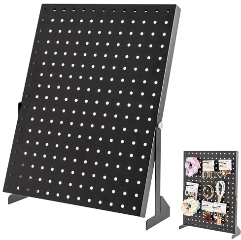 ODOXIA Peg board | Panneau Perforé pour vendeurs | Plaque Perforée Organisation | Crochets pour Panneaux Perforés Noirs pour Maison, Magasin, Bureau | Tableau Perforé sur Pieds