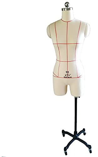 Übergroßer weiblicher Schaufensterpuppen-Torso zum Nähen mit Ständer, Schneiderpuppe für Erwachsene für professionelles Schneidern und Bekleidungsdesign (Farbe: Weiß, Größe: Groß), wunderschöne L