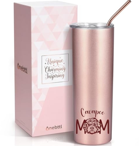 Onebttl Cavapoo Tumbler with Lid and Straw, 20oz (590ml), Cavapoo Lover Gift for Christmas, Birthday