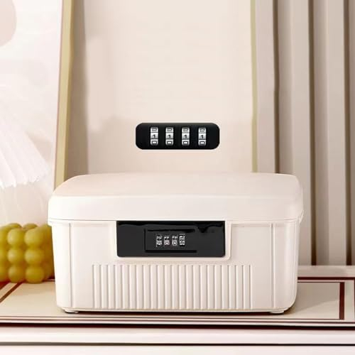 LIKEUDO 20 * 25 * 10cm 2 Schicht Kombinationsschloss Tragbare Medizin Aufbewahrungsbox Erste Hilfe Medizinbox Medizin Box Medizin Organizer Medizin Aufbewahrungskoffer (Weiß)