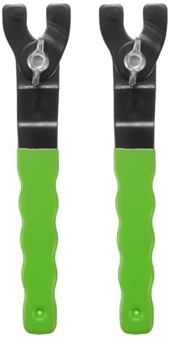 sourcing map 2pcs Angle Grinder Wrench 0.47-2.1(12-54mm) Range Universal Adjustable Lock Nut Pin Replacement Wrenches Spanner, Green