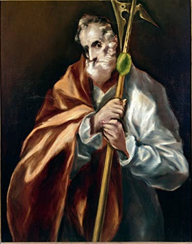 NAAYRASA Bekannt Leinwand Wandkunst Wandmalereien Kunstwerk Apostel St. Judas Thaddäus Gemälde Von El Greco Wand-Kunst Bild für Office Home Decor 60x90cm