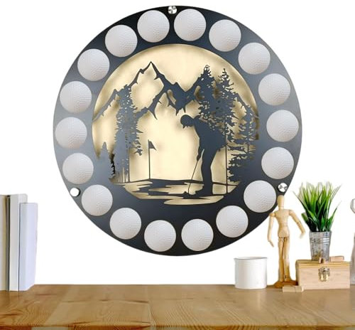 Aufbewahrungsorganisator für Golfbälle,Golfball-Wandregal | Golfball-Display-Organizer zur Wandmontage | Kein Stanzen, stilvoller Golfball-Display-Halter für Schlafzimmer, Wohnzimmer, Wohnheim