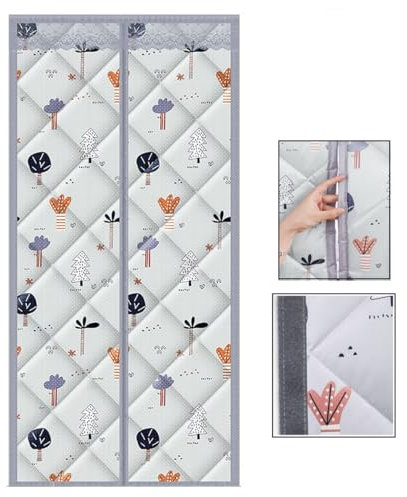 Wärmeschutzvorhang Magnet Thermo Türvorhang Isolier Schutz Panel-Isolierung Thermovorhang Verdunklungsgardine Wasserdicht Winddicht Geräuschisolierung Für Balkontür 90x220cm(80x210cm)