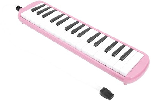 IRIN 32 Tasten Melodica Blasmusikinstrument Kinder Melodica Lauter Klang für Kinder Im Schulpflichtigen Alter Musiktrainingspraxis für Anfänger (PINK)