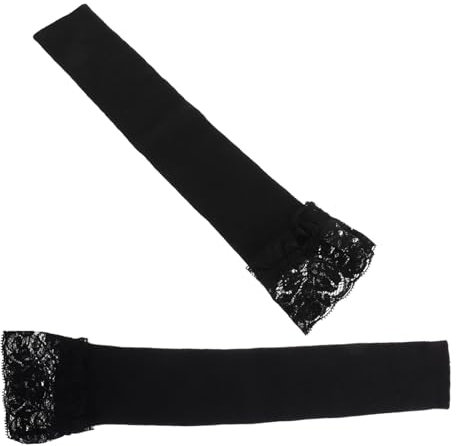 COLLBATH Spitzenhandschuhe Schwarz Für Damen Lange Fingerlose Armstulpen -design Mit Spitzenverzierung Für Frühling Und Herbst Halten Warm