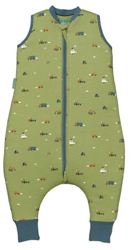 molis&co - Baby Schlafsack mit Füßen 2.5 TOG - Ganzjahres Schlafsack - Babyschlafsack mit Beinen - 100% Baumwolle (Oeko-TEX 100), Winterschlafsack Premium Qualität - Little Drivers (80 cm)