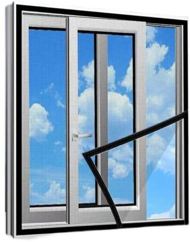 Fliegengitter für Dachfenster - Selbstklebendes Moskitonetz für optimalen Insektenschutz 80x200cm Schwarz