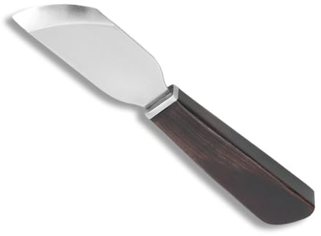 Cuchillo de esquivación de cuero, cuchillo de corte de cuero de acero inoxidable con herramienta de arte de esquivador de borde de mango de madera para manualidades de limpieza de