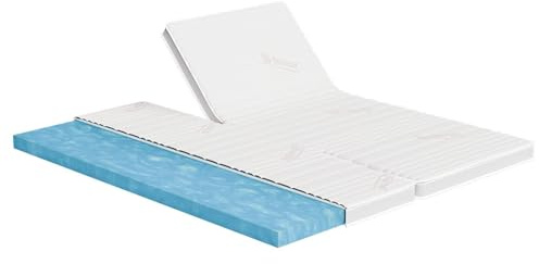 Meisterschlaf Gelschaum+ Split-Topper 200x200 cm – Höhe 9cm – Gelax RG 50 – Oeko-TEX® Standard 100 – Tencel™ Lyocell 3D Doppeltuch-Bezug waschbar – für weicheres Liegegefühl – Made in Germany