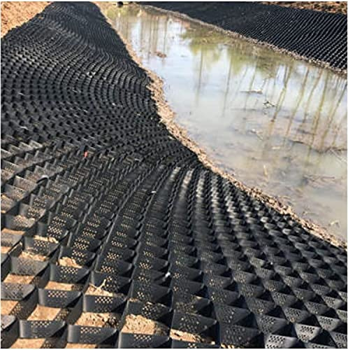 Rejilla para muro de contención de jardín, rejilla de grava para terraplén, refuerzo de pendiente pronunciada, panal permeable, rejilla de suelo de polietileno de alta densidad de 2/3/4/5/6 m de ancho