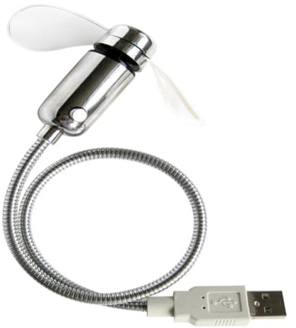 FUNNETOYU Mini Ventilador USB con Reloj y Pantalla LED Ventilador de Escritorio Flexible con Visualización de Real Portátil y Silencioso para Laptop y Pc