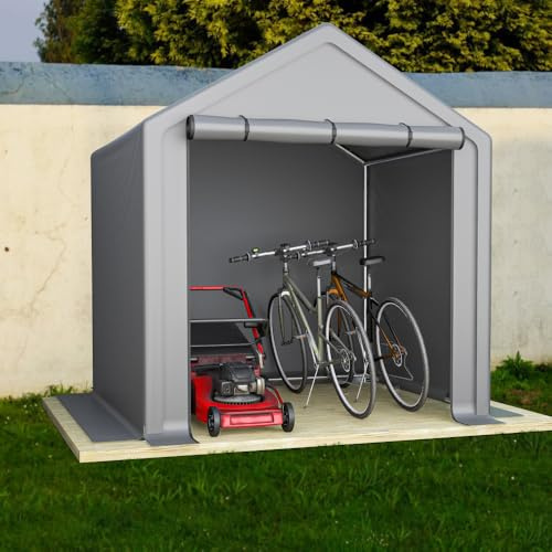 Abri de Jardin 190 x 170 x 200 cm, Garage à vélos, abri à Outils, Tente de Garage, cabane de Jardin, Tente de Rangement, abri à vélos, Tente à Outils, Garage de Rangement, Gris foncé