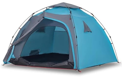 Tienda de campaña de cúpula para 4 personas, color azul, liberación rápida, poliéster 190T con revestimiento de poliuretano, impermeable y ligera, para excursiones familiares y aventuras al aire libre