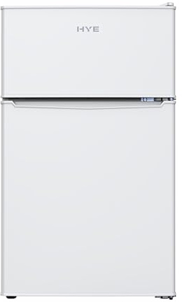 HYE Under-Counter Fridge Freezer - Fridge Freezer, 85L Capacity, Compact Freestanding Design, Quiet 37 dB Operation, Adjustable Thermostat, Energy Efficient Cooling, White - RF01UCFF85W13