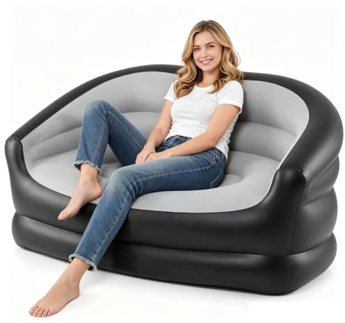 YuLiMirich 2-Sitzer Aufblasbares Sofa, Aufblasbare Couch, Wasserdichtes Luftsofa Aufblasbares, Couch Aufblasbar Outdoor Sofa für Pop-Up, Wohnzimmer, Camping & Gaming
