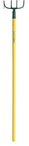 Leborgne, Croc à Fumier Douille 4 dents, Manche Compositube de 130 cm, Têtes en acier forgé et trempé, Protège pointes : rangement sécurisé, Assemblé en France
