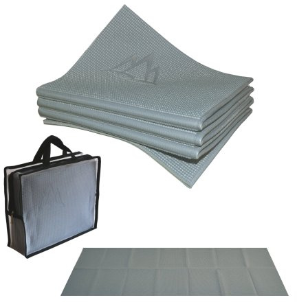 Khataland Yofo Mat Foldable Travel Yoga Mat - Titanium Grey, 72 x 24 x 1/6 Inch