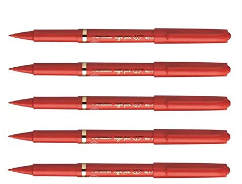 Uni-ball - Rotulador de escritura (5 unidades, punta media, 0,7 mm), color rojo