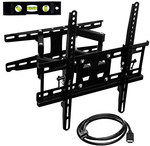 Mount-It! Full Motion TV Wall Mount | Stable Dual Arm Articulating Bracket for 32-55 Inch TVs | Swivel, Tilt & Extend | Universal VESA Wall Mount for Flat Screen, LED, LCD, OLED | 115 lbs Capacity