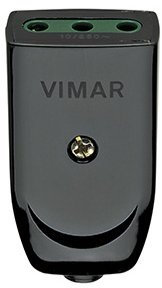 Vimar RI.00221N Presa mobile piccola SICURY 2P+T 10 A 250 V~, standard italiano tipo P11, uscita cavo assiale, nero